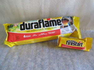 Duraflame fire logs and fire starter