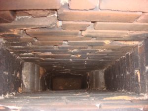 Interior of an unlined chimney