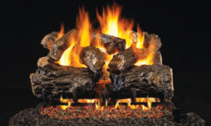 Burnt Rustic Oak Gas Log set