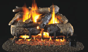 Charred American Oak Gas Log set